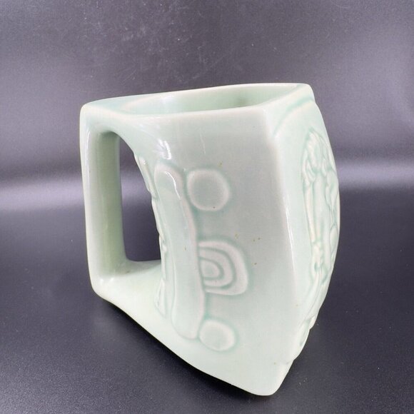 Padilla Pottery Mug Cup Light Green Rivera Mexico Large Heavy Pottery Mug Cup - Picture 7 of 13